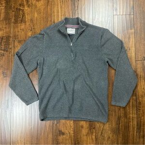 FLAG & ANTHEM Men’s 1/4 Zip Pullover Sweater Gray 100% Cotton Size LARGE